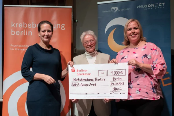Vorstellung der Krebsberatung Berlin auf der SAMS Europe 2018 Award Ceremony am 24.09.2018